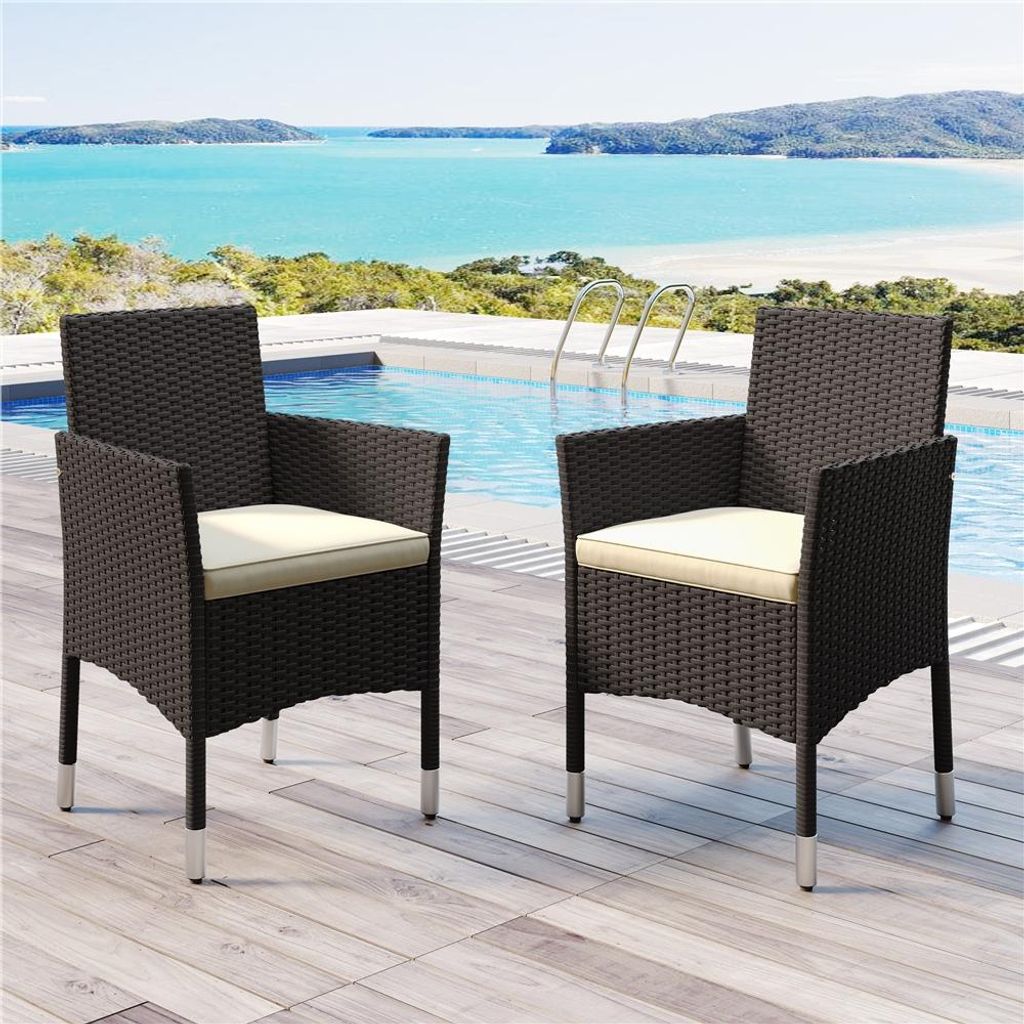 Yaheetech 2er Set Gartenstuhl aus Polyrattan, inkl. Sitz- & Produktbild 