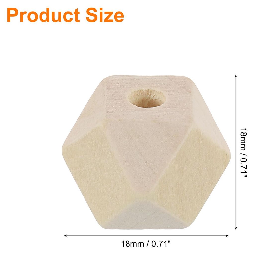 20 Stš¹ck Geometrische Holzperlen, 18mm Holz Perlen zum Auff?deln mit Loch, Naturfarbene lose Abstandshalterperlen fš¹r Schmuckherstellung und ...
