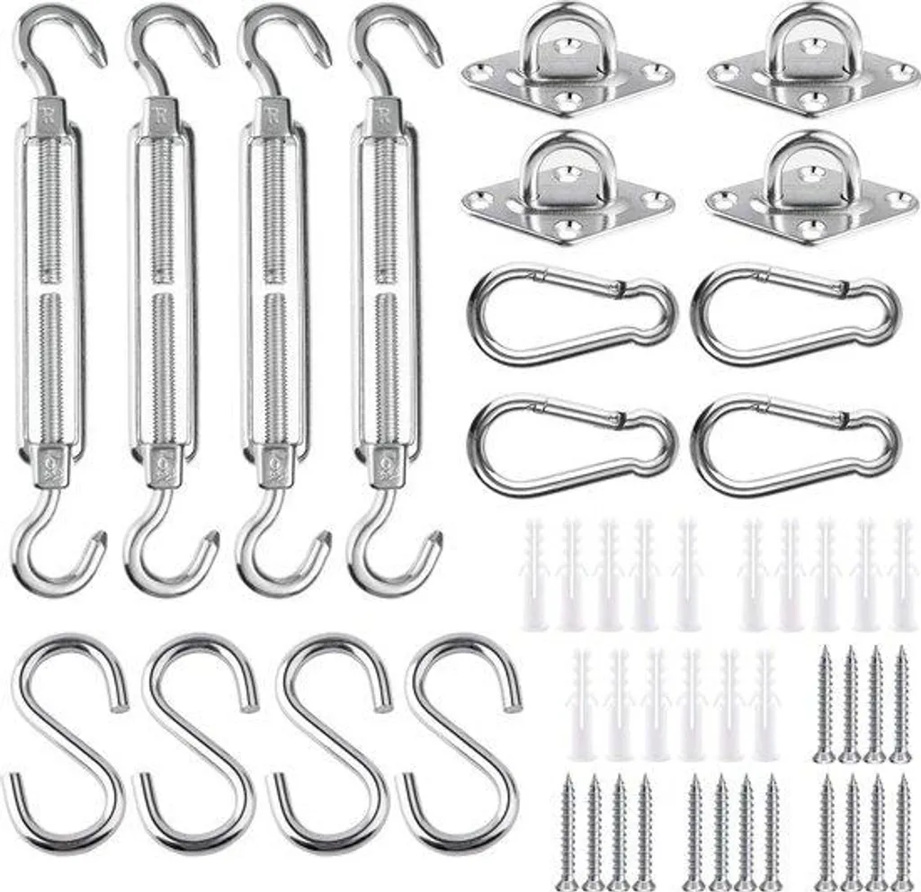 Kit fixation store acier inoxydable Heavy Duty avec ridoirs réglables