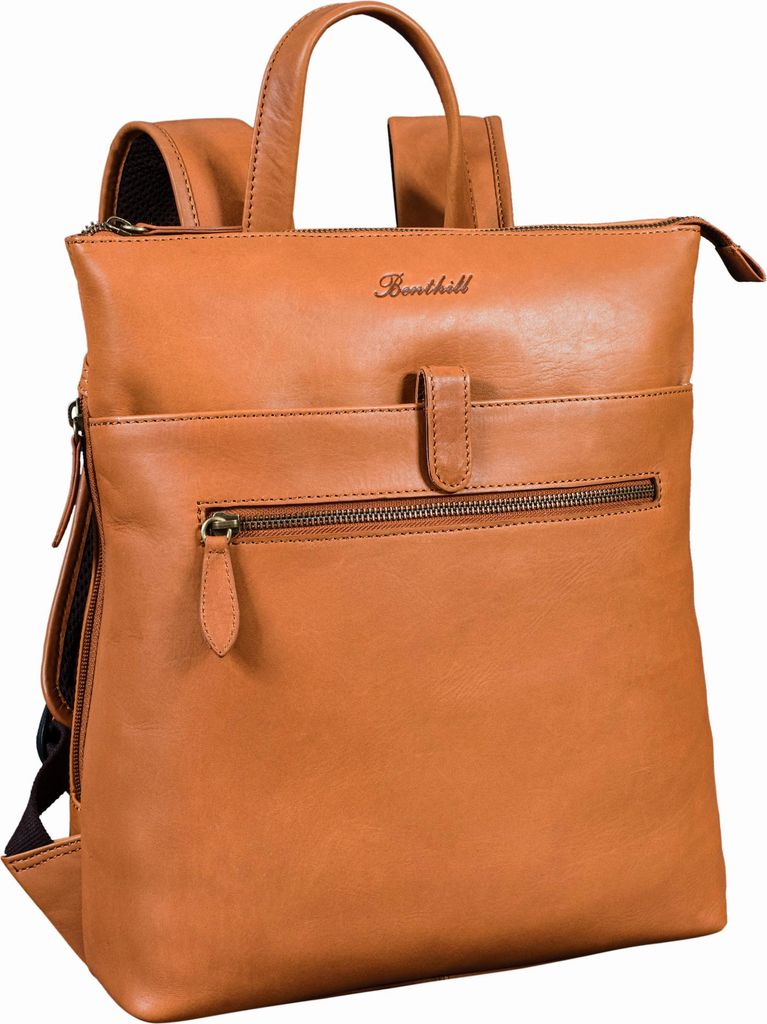 Benthill Rucksack Echt Leder | Kurierrucksack aus hochwertigem Rindsleder | Damen & Herren Fahrradrucksack Trekkingrucksack | Lederrucksack