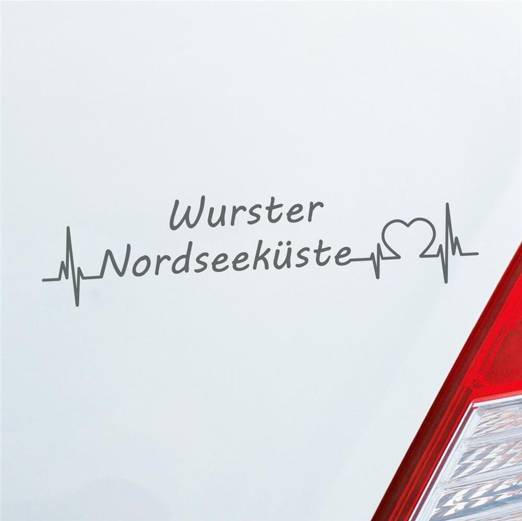 Auto Aufkleber Wurster Nordseeküste 19x5 cm Grau Sticker Heckscheibenaufkleber