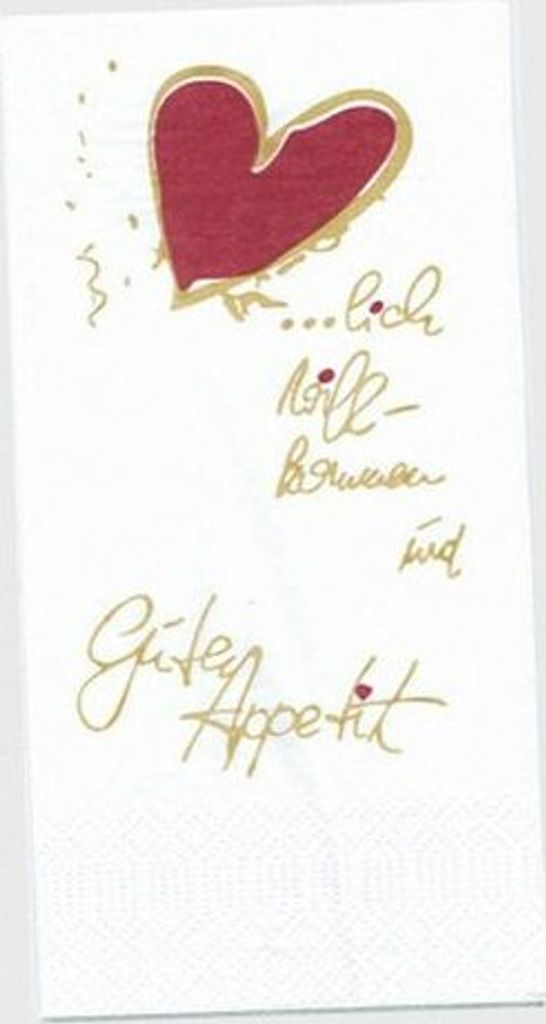 250x Motivservietten "Herzlich willkommen und Guten Appetit" 33x33cm