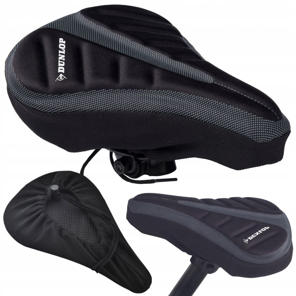 Dunlop Gel-Sattelbezug – Bequeme Fahrradsattel-Auflage mit Gelpolster – Ergonomischer & Rutschfester Sitzbezug für MTB, E-Bike & Citybike
