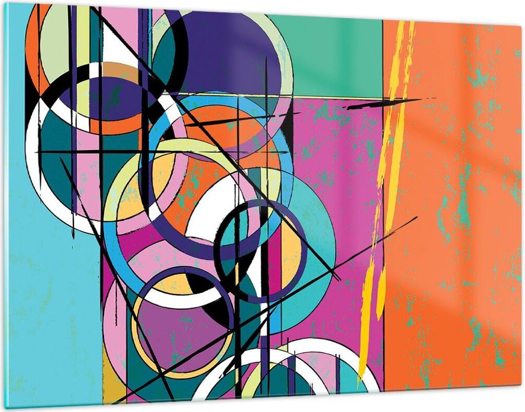 Bilder auf glas - Abstraktion modern - 120x80cm - Glasbilder - Wandbilder - Kunstdruck - zum Aufhängen bereit - Wanddekoration aus Glas - Glas Bil...