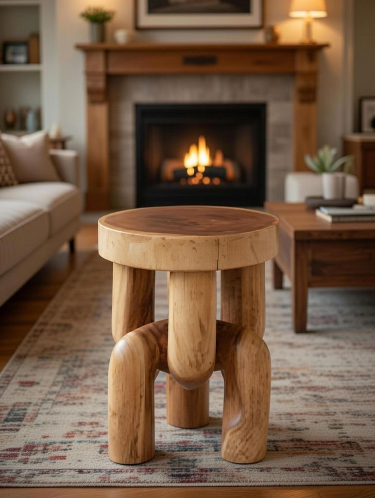 Moderner Beistelltisch aus Holz für Wohnzimmer und kleine Räume