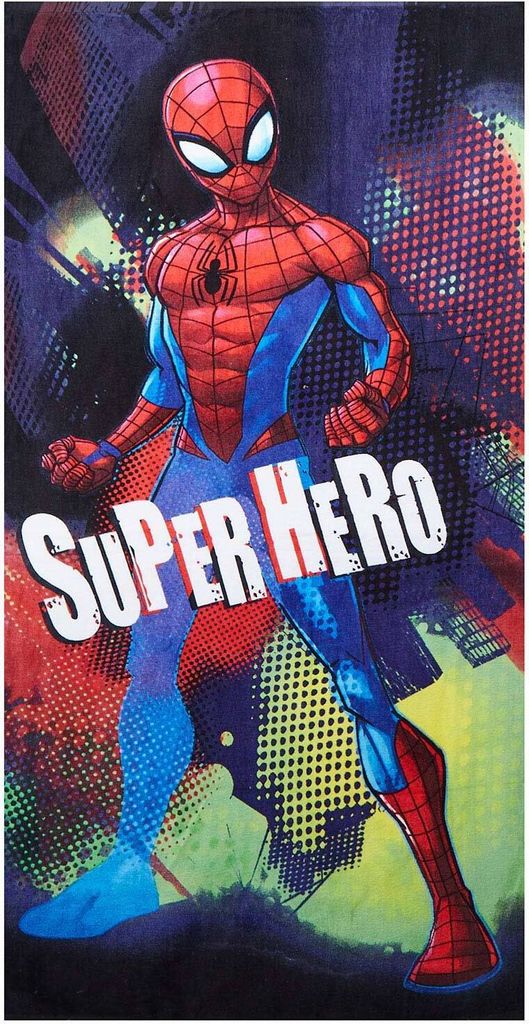 Marvel Spider-Man Badetuch Handtuch Super Hero Spinne Filmfigur Fanartikel 70 x 140 cm, 100% Baumwolle