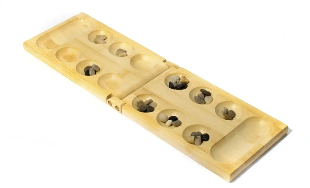 Pandoo Mancala Brettspiel en bois : Jeu de stratégie traditionnel en famille