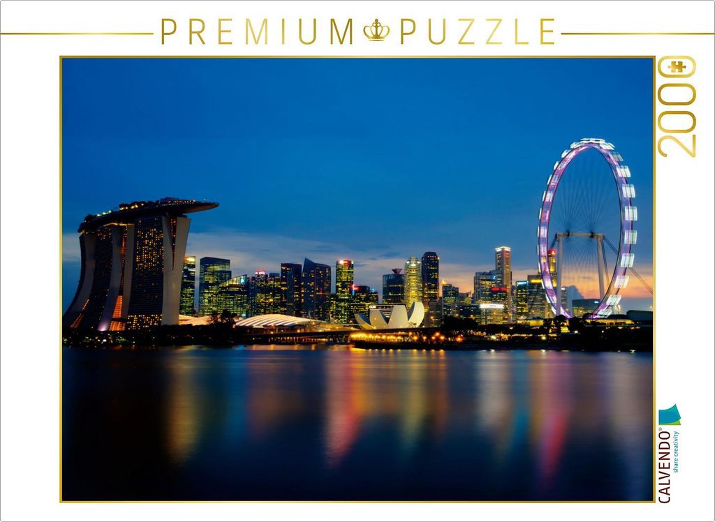CALVENDO Puzzle Singapur Stadt der Skylines 2000 Teile Puzzle quer | 2000 Teile Lege-Größe 90x67cm Foto-Puzzle für glückliche Stunden