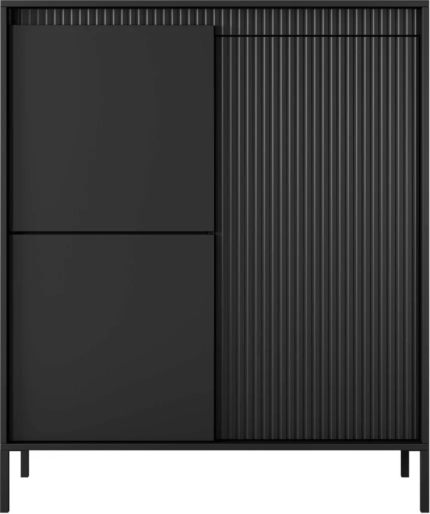 Meuble de Rangement Salon Noir 103cm - Buffet Idéal pour Petits Espaces