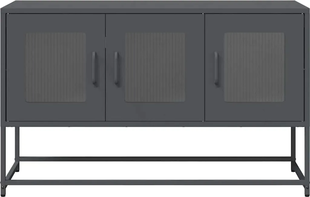 Mobile Porta TV Design Industriale Antracite 100cm Acciaio - 5