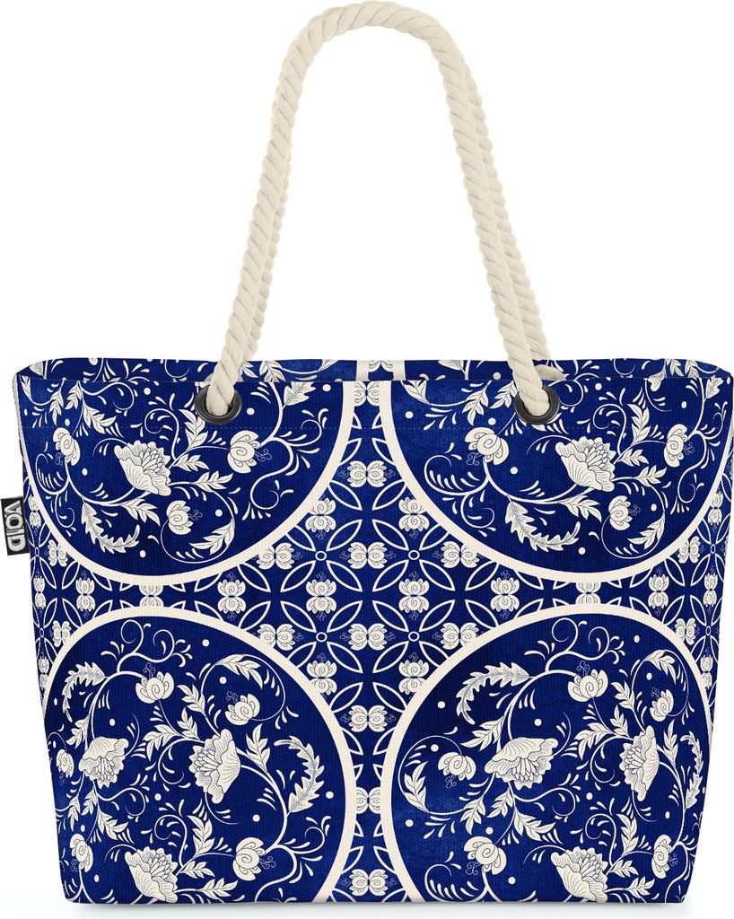 VOID Porzellan Malerei Strandtasche Shopper 58x38x16cm 23L XXL Einkaufstasche Tasche Reisetasche Beach Bag