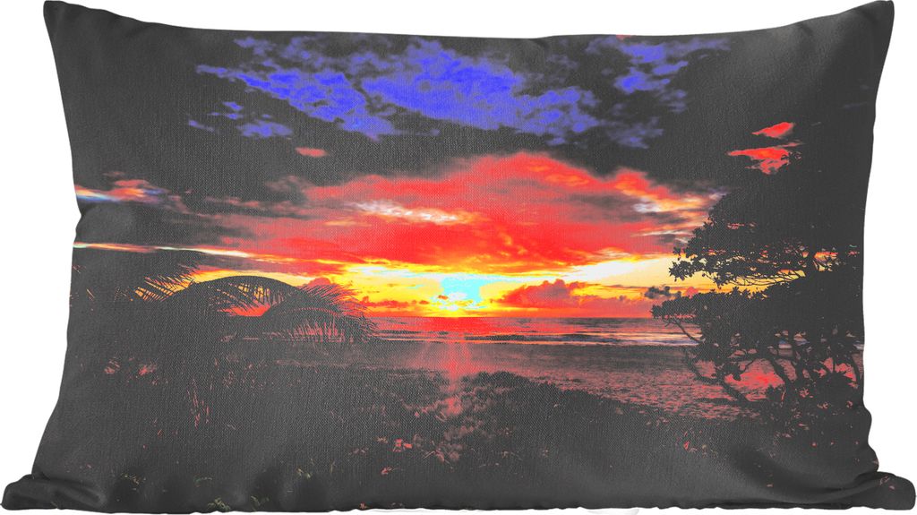 MuchoWow Zierkissen Sofakissen Wohnzimmer Dekokissen 50x30 cm Ein beeindruckender Sonnenuntergang auf Hawaii - Wohnzimmerdekoration - Polster mit...