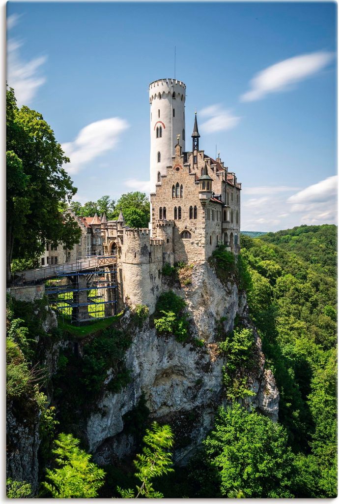 ARTland Leinwandbild Schloss Lichtenstein am sonnigen Tag Größe: 20x30 cm