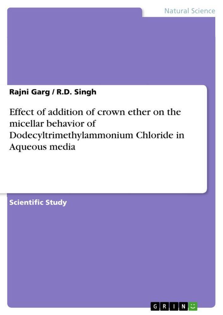 Effect of addition of crown ether on the micellar behavior of Dodecyltrimethylammonium Chloride in Aqueous media