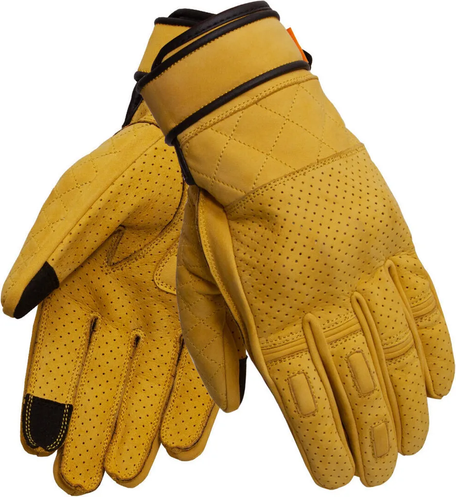 Gants de moto en cuir jaune Merlin Clanstone D3O pour motard