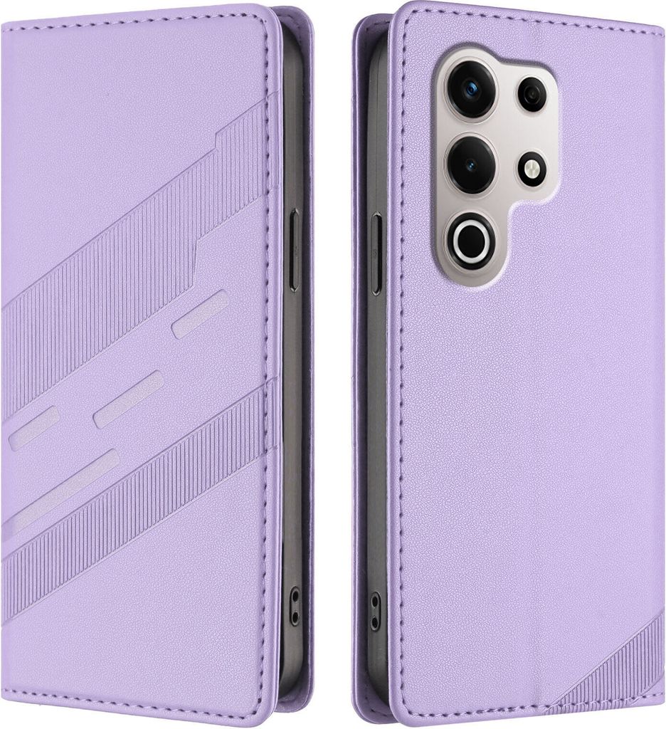 Hülle für itel S25 Ultra, Kunstleder Brieftaschen Handyhülle mit Kartenfach und Standfunktion Violett
