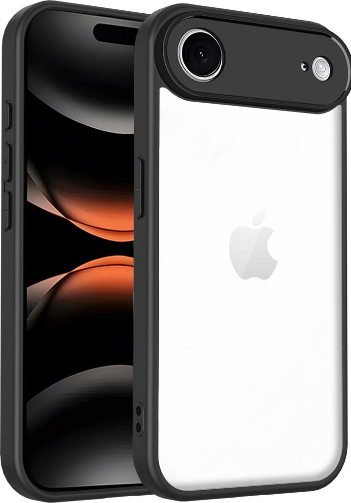 Hülle für iPhone Air Transparente Rückseite TPU Bumper Stoßfest Handyhülle Schwarz