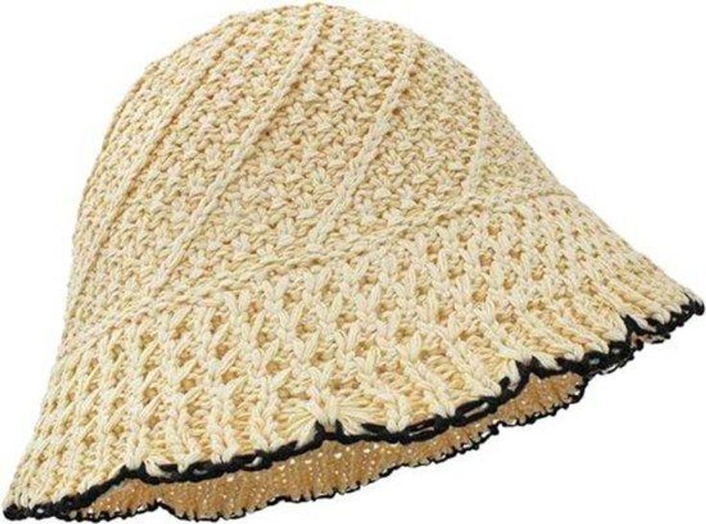 Beige Outdoor-Sonnenhut für Frauen, leichtes Sommer-Modell, atmungsaktiv, reis- und Strandhut