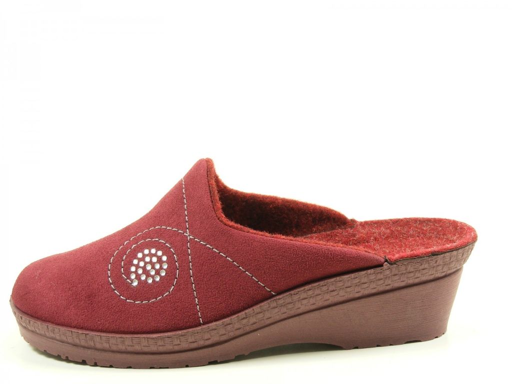 Rohde 2464 Neustadt 50 Schuhe Damen Hausschuhe Pantoffeln Weite F 1/2, Schuhgröße:39, Farbe:Rot