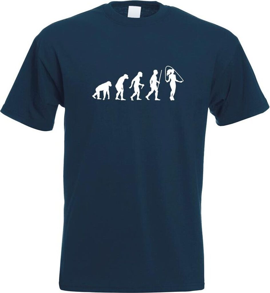 Kiwistar - T-Shirt - Navy - Seilspringen Evolution Motiv Bedruckt Funshirt Design Print - mit Motiv Bedruckt - Funshirt Design - Sport - Freizeit -...