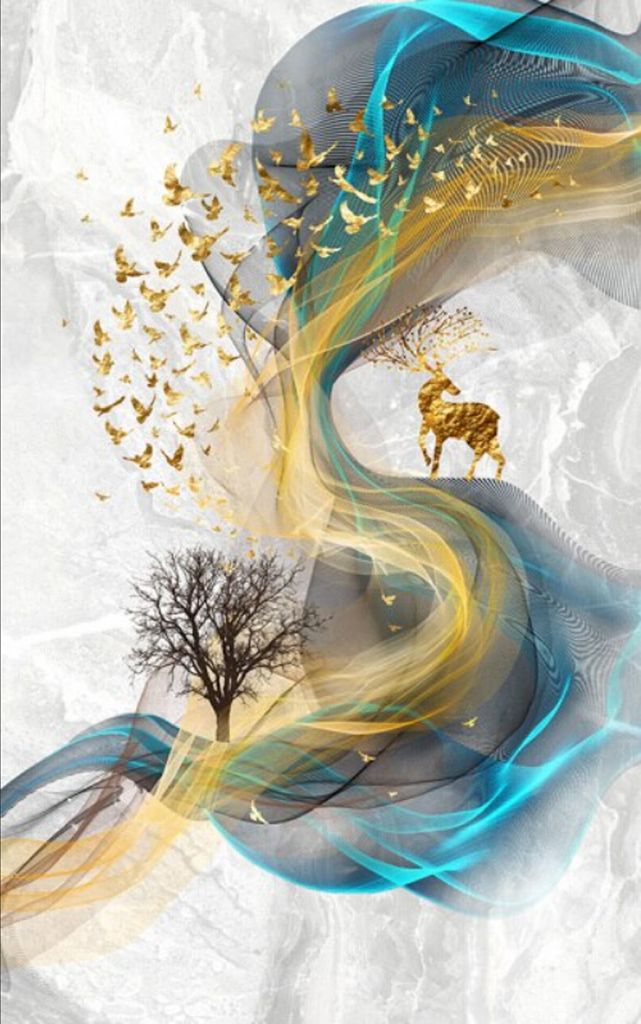 TPFLiving Kunstdruck LW-08 (OHNE RAHMEN) Poster - Leinwand - Wandbild - Hochauflösender Giclée-Druck, langlebig und hochwertig - Abstrakte Motive...