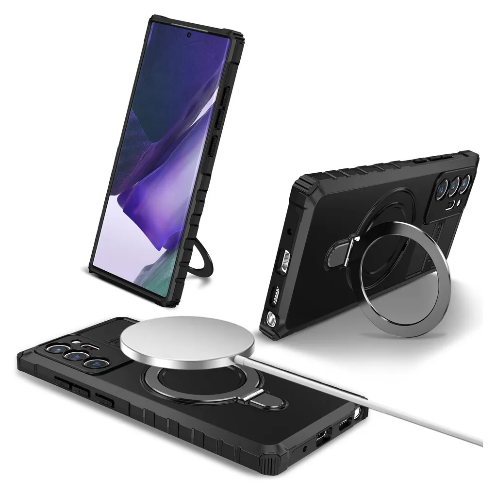 Cover Magnetica Note 20 Ultra 5G con MagSafe e Supporto Anello Nero