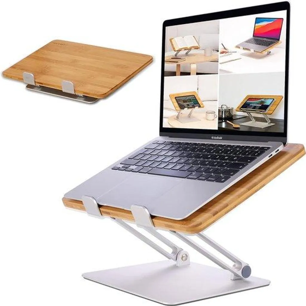 Support de bureau pour MacBook - Travaillez confortablement en bois 17"