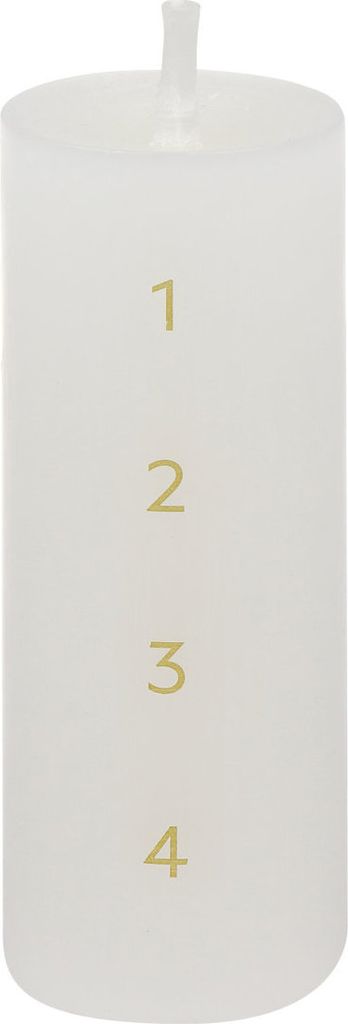 Stabkerze Adventskalenderkerze 1 - 4 "Ariana" Weiß 120/46 mm, Weihnachtskerzen von Steinhart Kerzen in RAL-Kerzen Güte Qualität