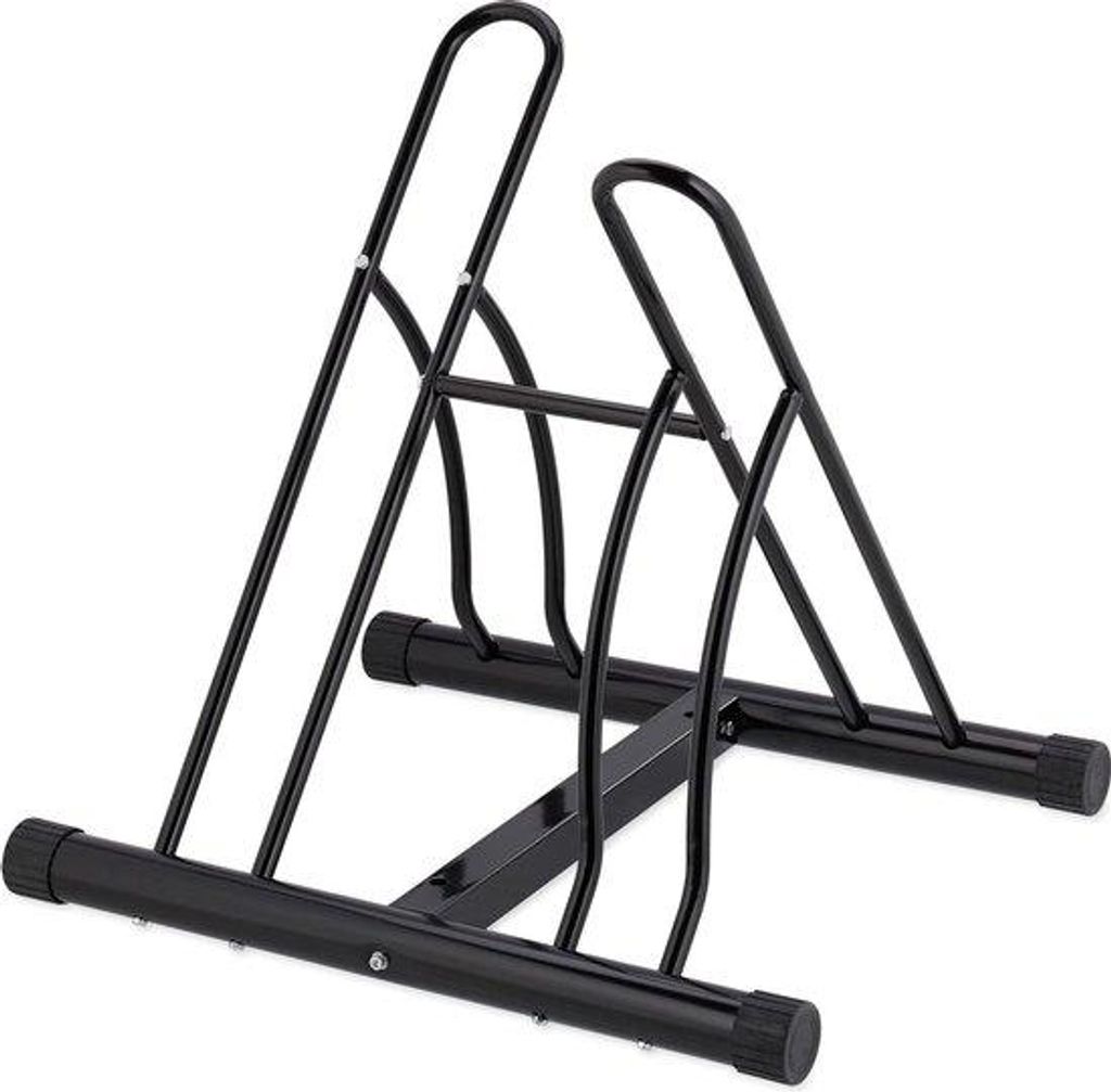 Bike-Abstellhalter für 2 Fahrräder - Stahl - Max. Reifenbreite 60 mm - Fahrradständer für Draußen - Garage - Schwarz