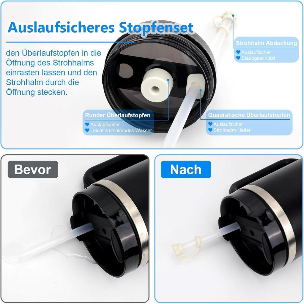 Yibat Stanley Cup Zubehör Set - Silikon Schutz & Deko Für Trinkbecher