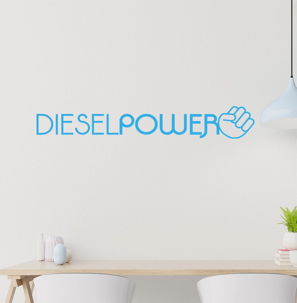Diesel Power Wandtattoo in 6 Größen - Wandaufkleber Wall Sticker - Dekoration, Küche, Wohnzimmer, Schlafzimmer, Badezimmer