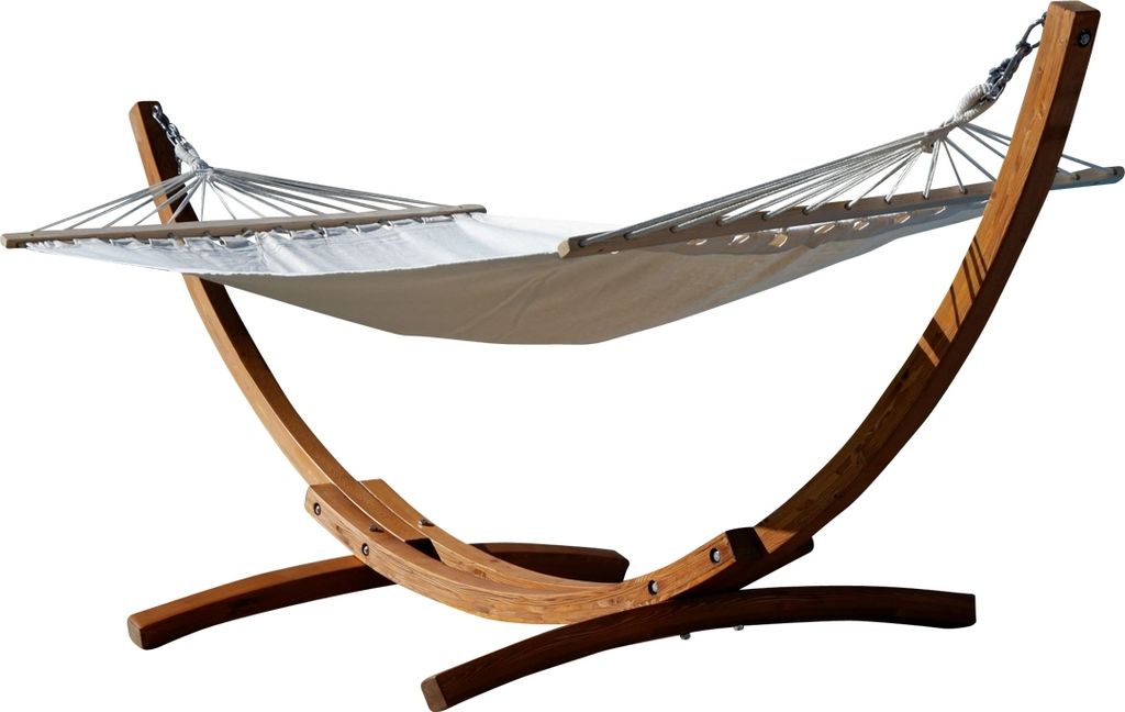 ALEOS. 320cm Hängemattengestell ARADOS Hängematte mit Gestell aus Holz Lärche mit Stabhängematte