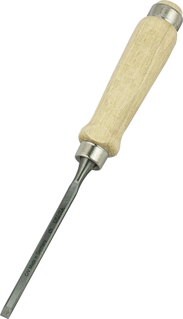 ULMIA Stechbeitel 6 mm 285 mm mit hellem Holzheft zur Bearbeitung von Holz 164-6