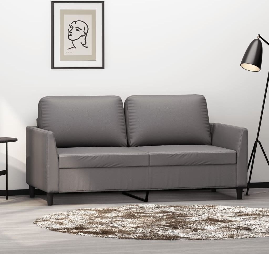 Cloris Designermöbel 2-Sitzer-Sofa Grau 140 cm Kunstleder 2024 Neu