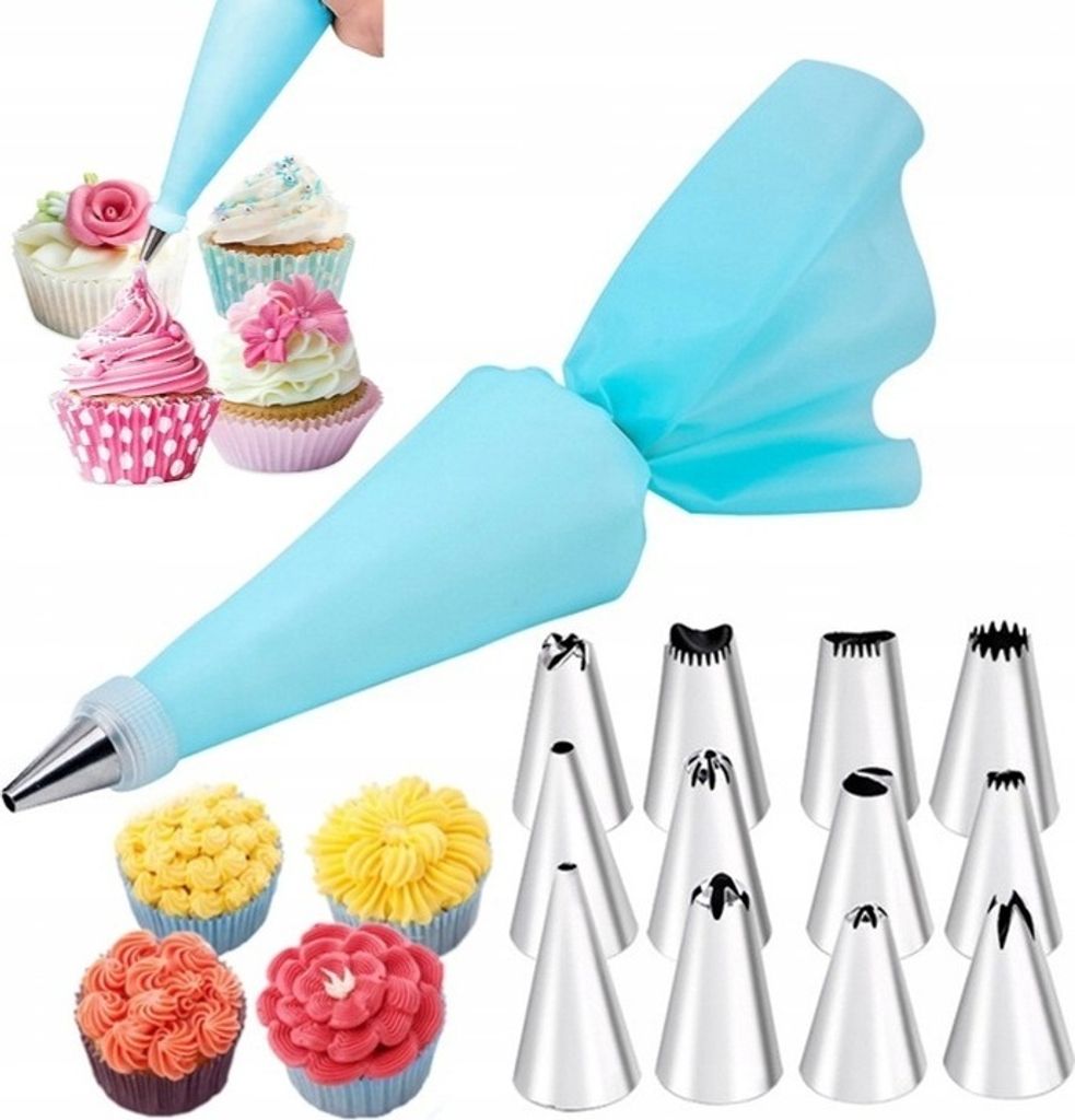 Rękaw Cukierniczy Dekorator Do Tortów Ciast Silikon + 12 Zdjęcie produktu 