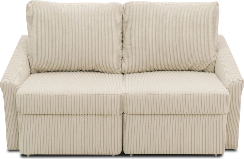 DOMO Collection Sofa Relax Box, 2-Sitzer Couchgarnitur mit Boxspringfederung und Schlaffunktion, 2er Schlafsofa, 168 x 96 x 86 cm (BxTxH), beige
