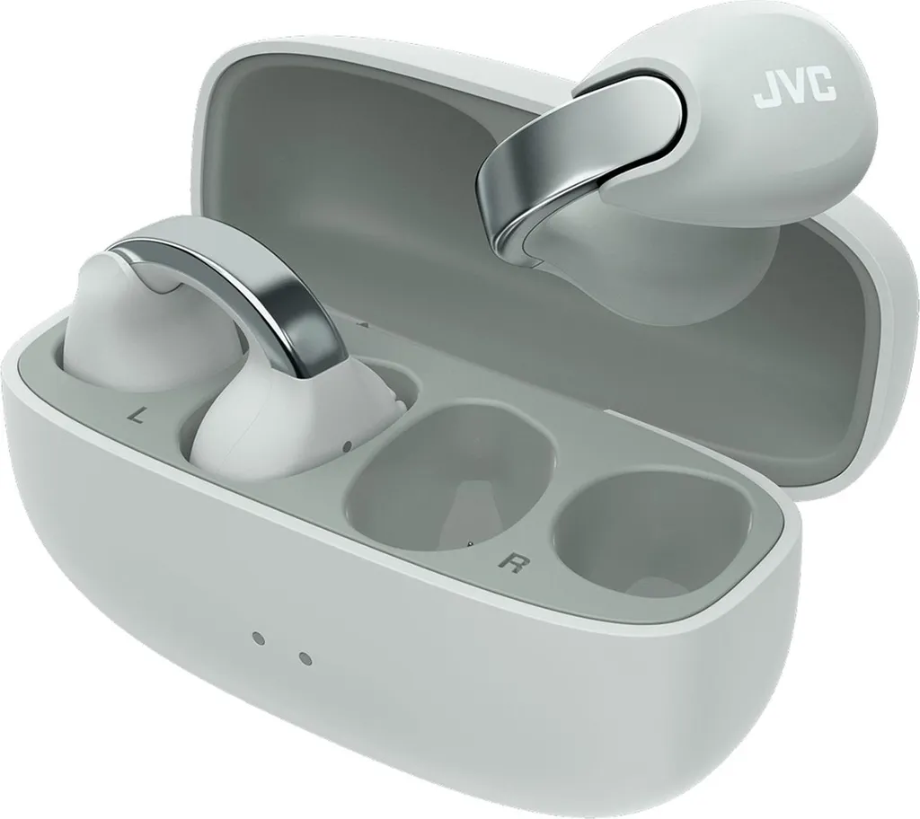 JVC HA-NP1T-H Nearphones : Écouteurs Gris sans Pression sur l'Oreille