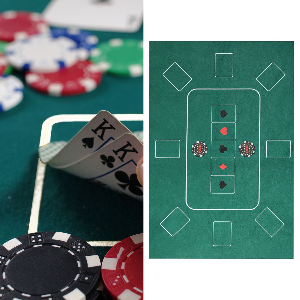 Pokertisch Auflage Filz 60x90cm grün bedruckt