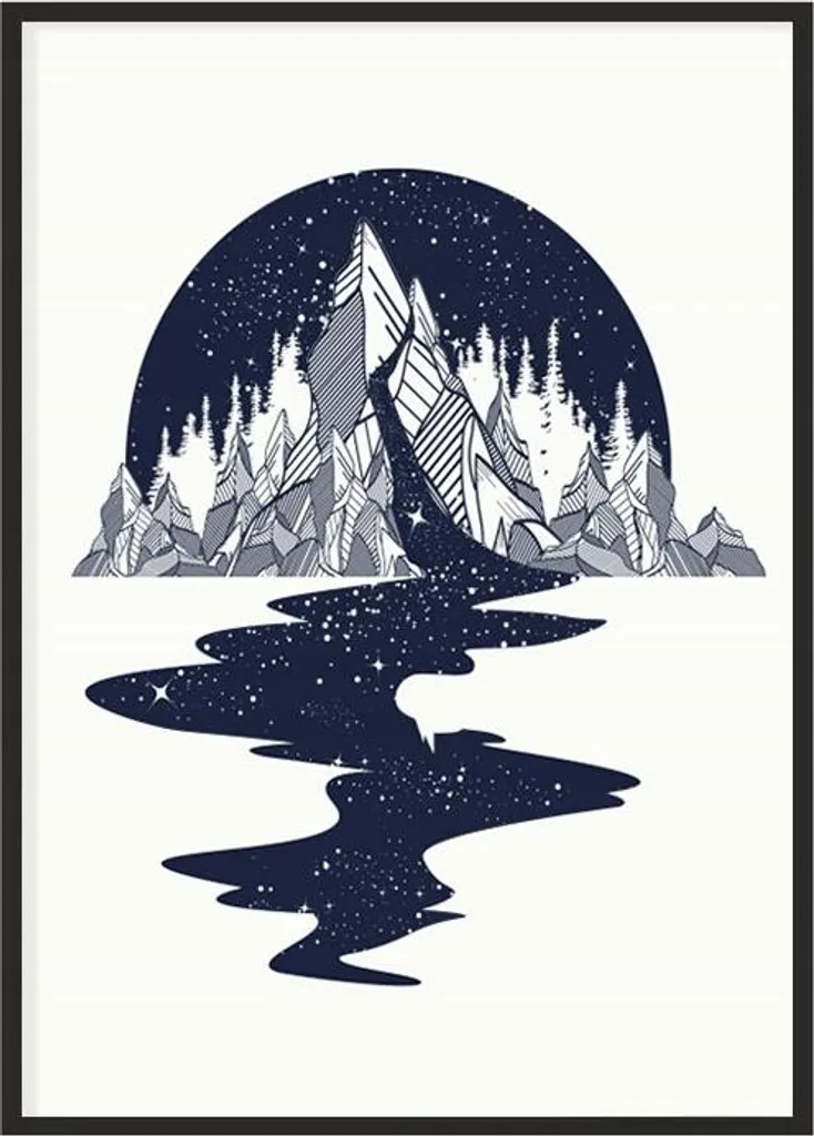 Grand Cadre Photo Montagne 53x73 cm P1090 - Habillez vos Murs Vides