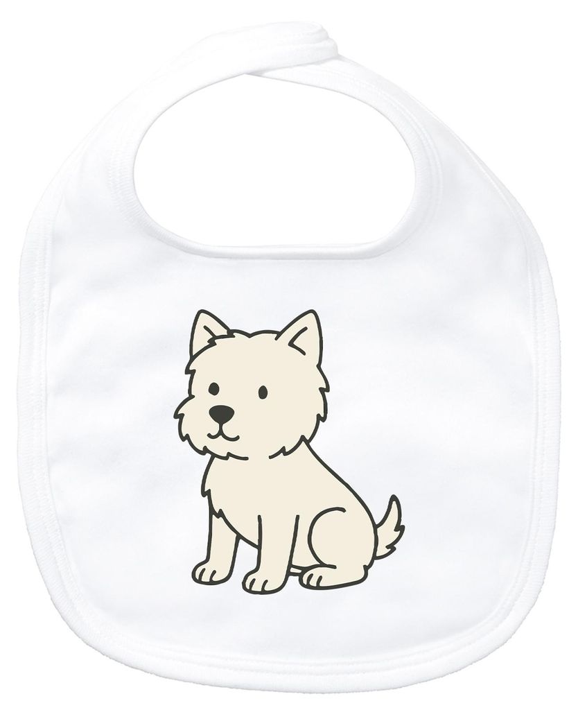 Huuraa Baby Lätzchen West Highland White Terrier Comic Westie White Klettverschluss Baumwolle Latz Geschenkidee