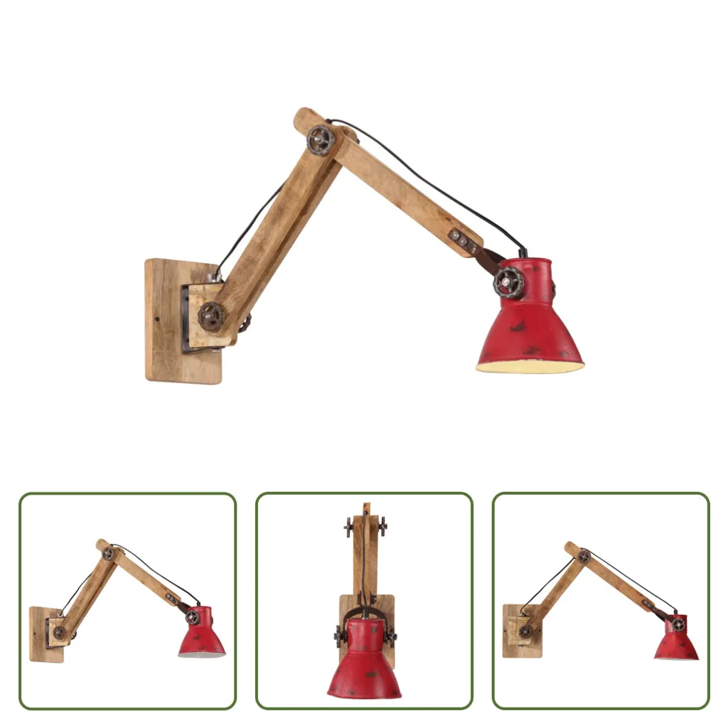 Applique Industriale Rosso Intenso 96cm | The Living Store E27