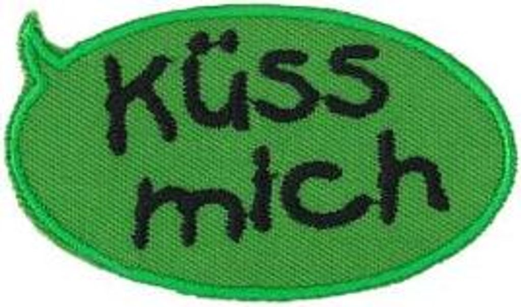 Aufnäher Patches Küss mich Gr. ca. 7,5x 5 cm 00536 Color - grün