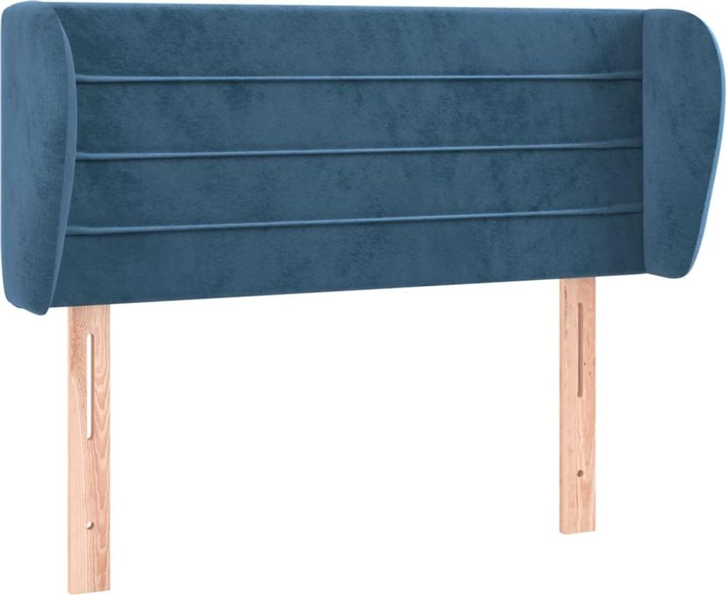 vidaXL Kopfteil mit Ohren Dunkelblau 103x23x78/88 cm Samt