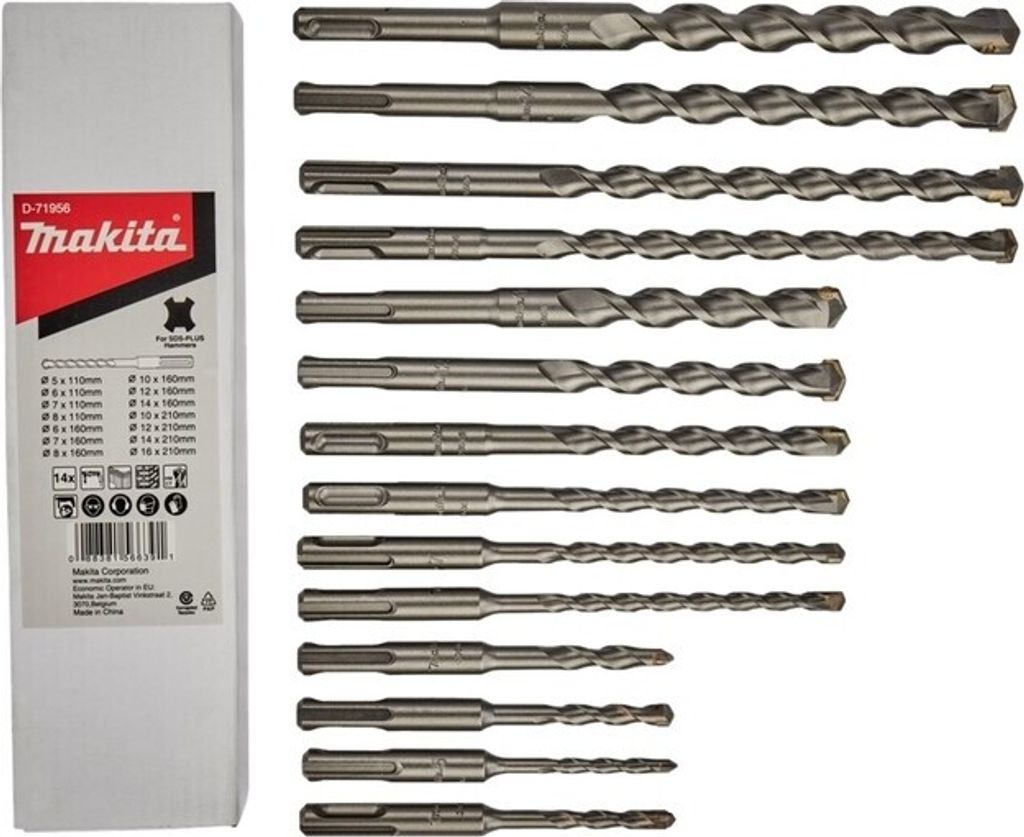 MAKITA D-71956 SDS-Plus Jeu de forets à pierre (14 pcs) Image du produit 