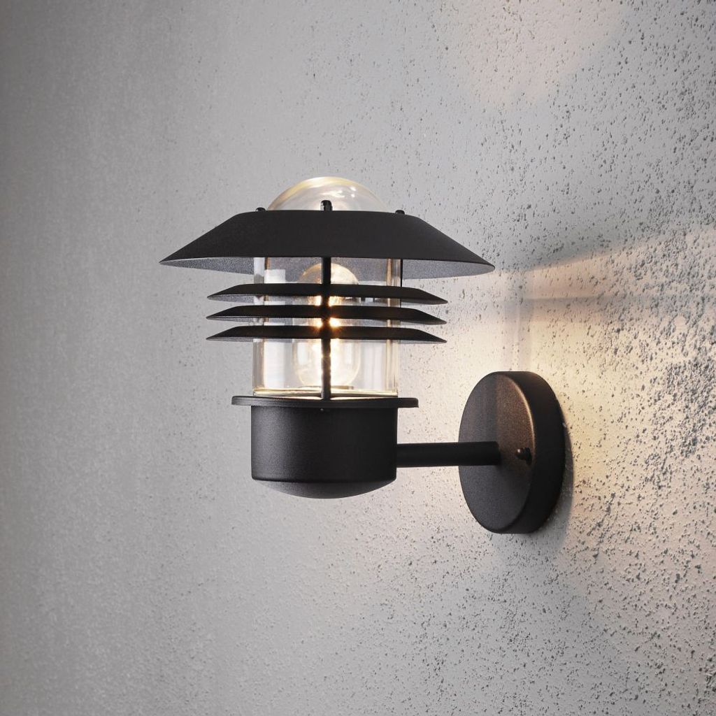 Konstsmide Modena Wandleuchte schwarz lackiertes Aluminium, klares Glas 7302-750