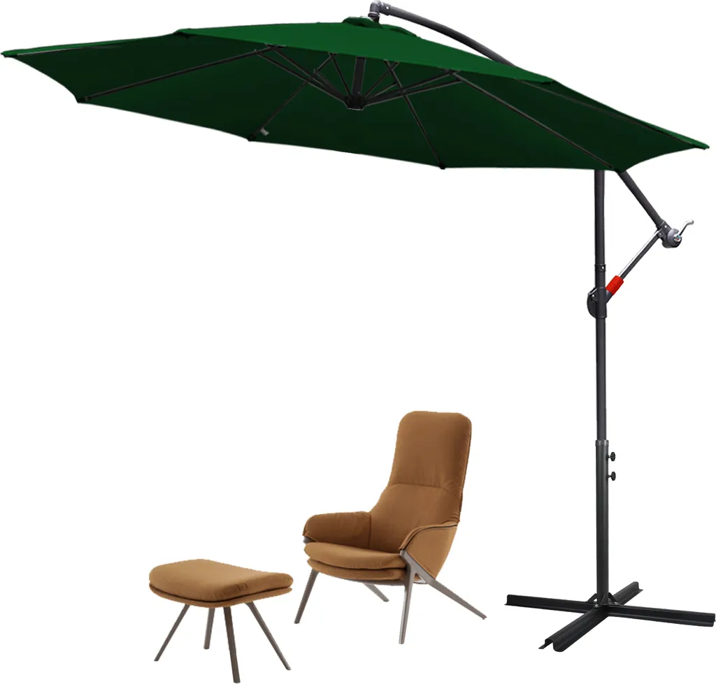 Parasol suspendu Jopassy 300 cm vert pour terrasse et jardin ombragé