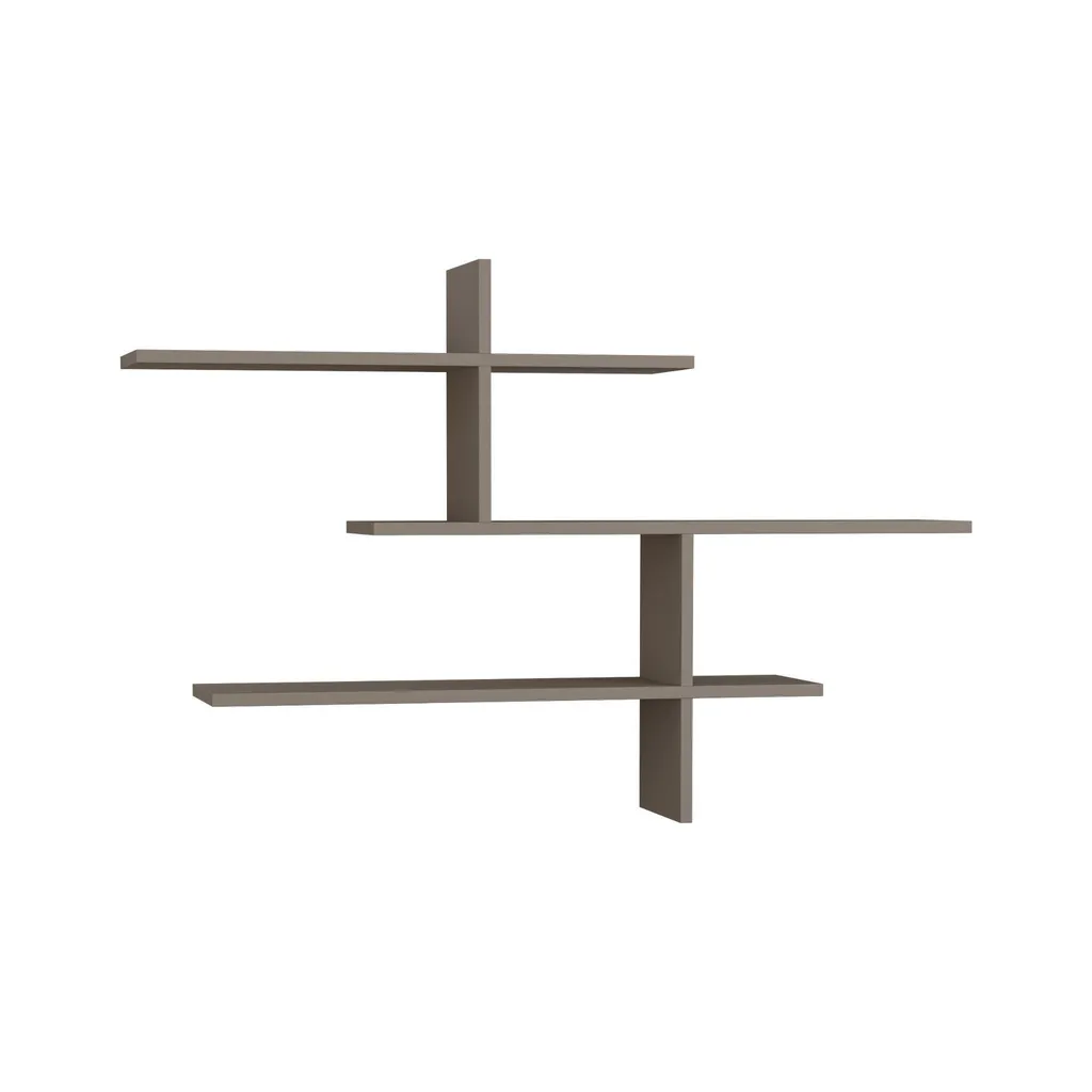 Grande Étagère Flottante Moderne Leo Gris Moka avec Rangement Large - 2
