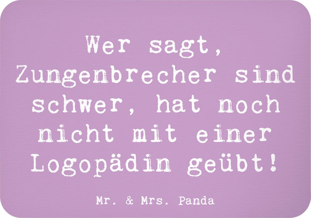 Mr. & Mrs. Panda magnet Spruch Training mit Logopädin - Lavendeltraum - Geschenk, holzmagnet, Berufsgestaltung, Therapie, Einfühlungsvermögen, K...