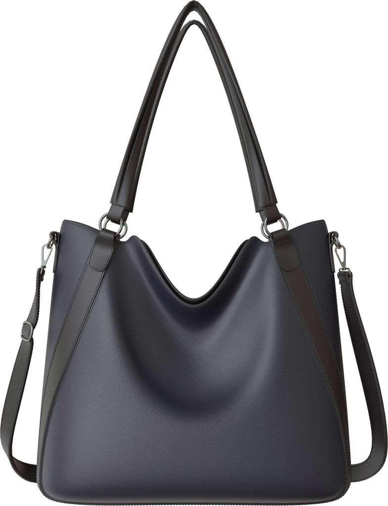 Damen Vegane Shopper Tasche Hobo Bag Umhänge Tasche 30672 D.Blue