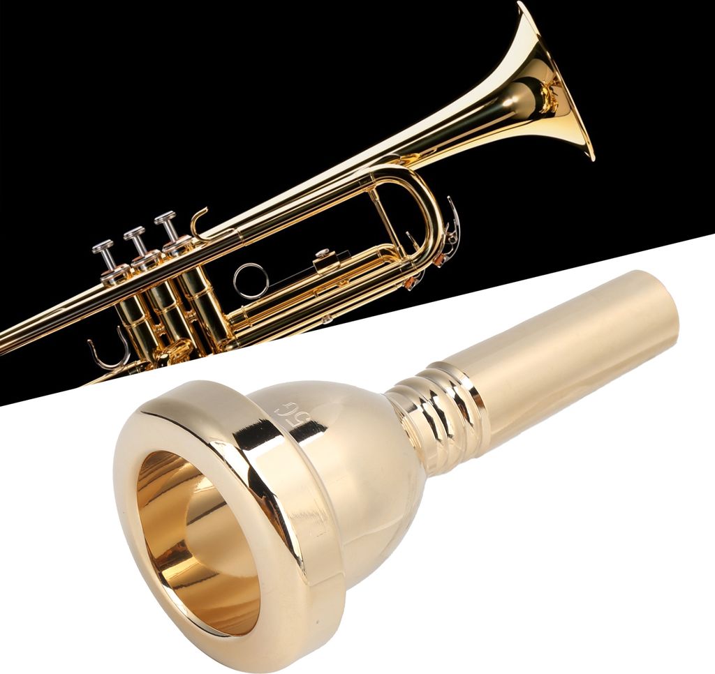 Posaune Mundstück Tenor großen Schaft Mundstück Metall 12,7mm 5G Zubehör Ersatz TR-03Gold